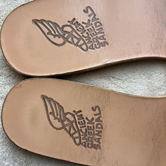 Ancient Greek Sandals Anna Cream Leather Flat Sandal Women EU 41 US 10 Casual - Picture 13 of 16